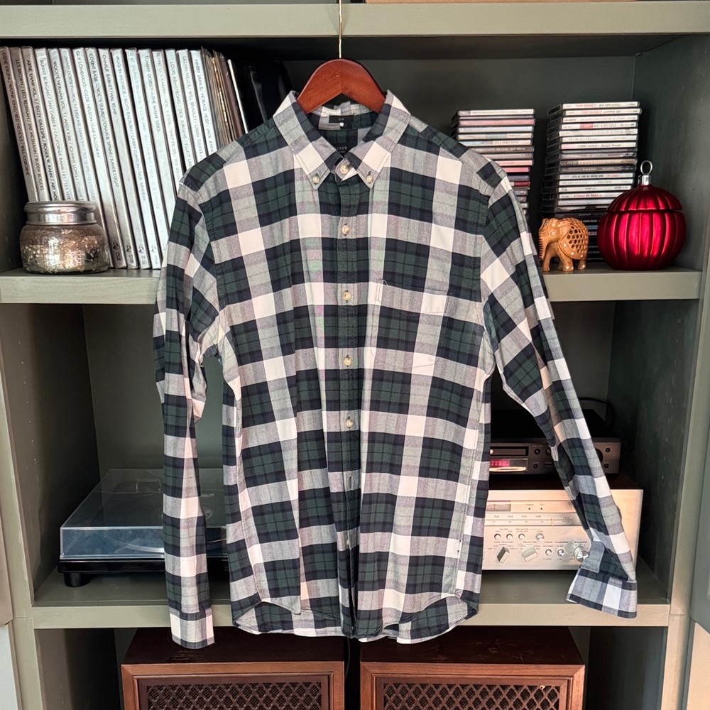 J. Crew Black and White Plaid Button Down Shirt